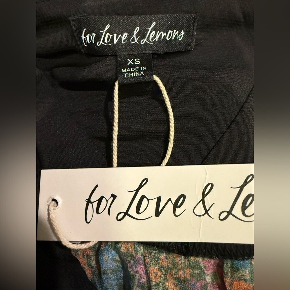 NWT For Love & Lemons Brittany Floral Sheer Ruffled MIDI Balloon Sleeve Dress XS - Picture 7 of 8
